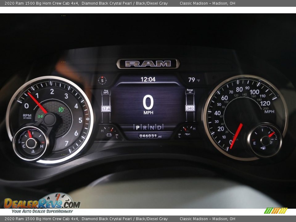 2020 Ram 1500 Big Horn Crew Cab 4x4 Diamond Black Crystal Pearl / Black/Diesel Gray Photo #8