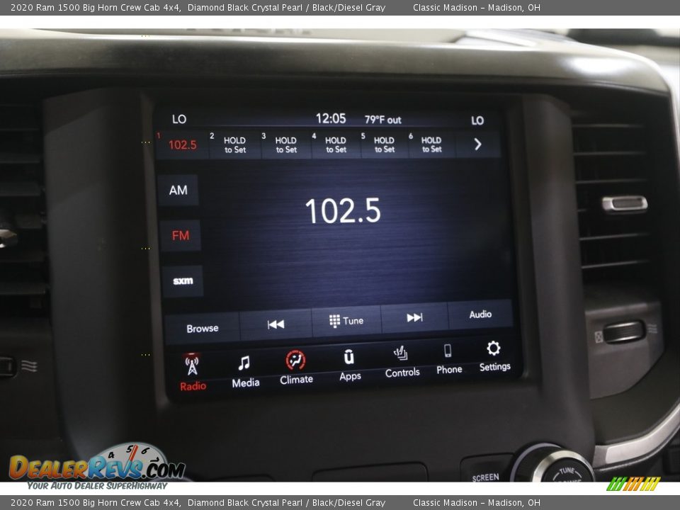 2020 Ram 1500 Big Horn Crew Cab 4x4 Diamond Black Crystal Pearl / Black/Diesel Gray Photo #10