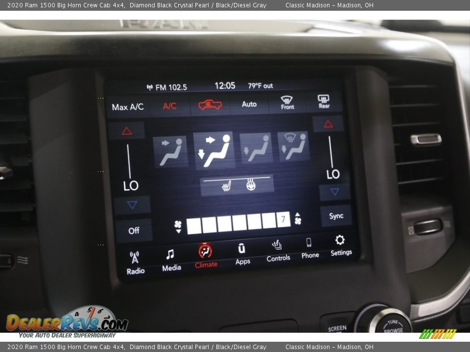 2020 Ram 1500 Big Horn Crew Cab 4x4 Diamond Black Crystal Pearl / Black/Diesel Gray Photo #11
