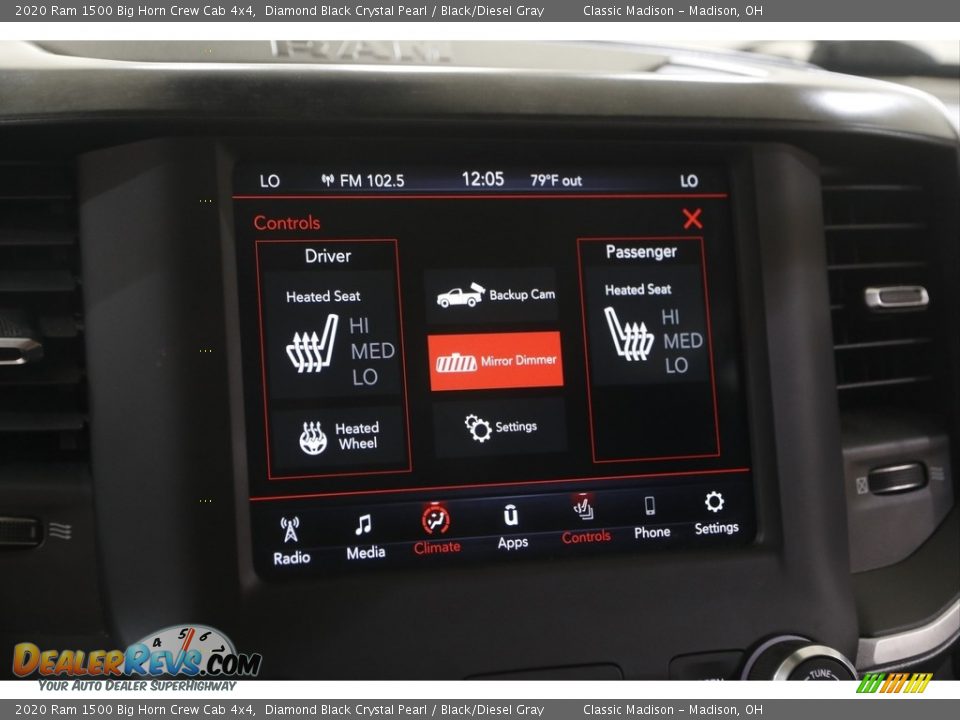 2020 Ram 1500 Big Horn Crew Cab 4x4 Diamond Black Crystal Pearl / Black/Diesel Gray Photo #12