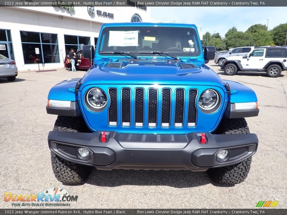 2023 Jeep Wrangler Unlimited Rubicon 4x4 Hydro Blue Pearl / Black Photo #8