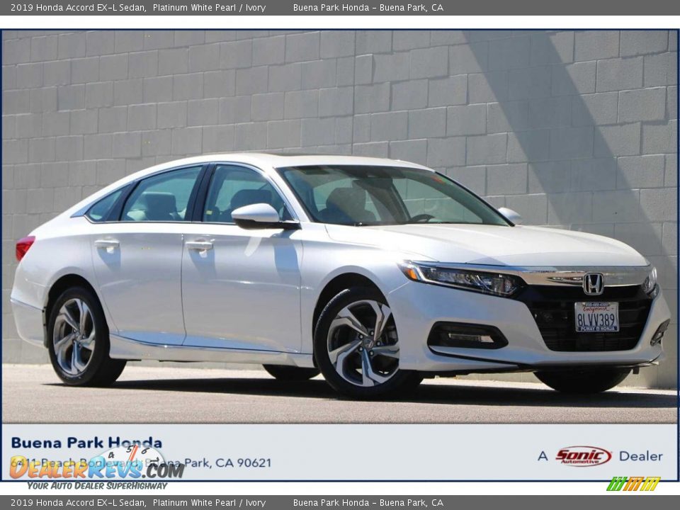 2019 Honda Accord EX-L Sedan Platinum White Pearl / Ivory Photo #1