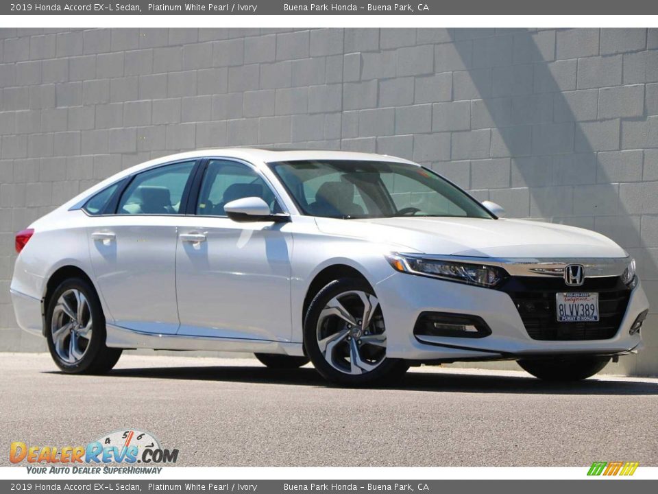 2019 Honda Accord EX-L Sedan Platinum White Pearl / Ivory Photo #2