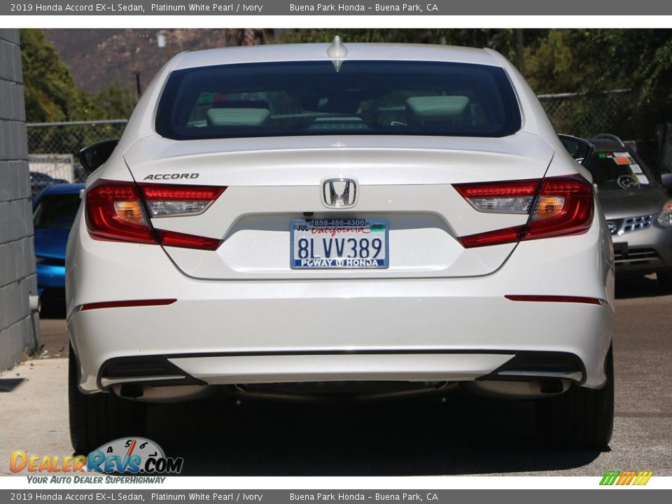 2019 Honda Accord EX-L Sedan Platinum White Pearl / Ivory Photo #6