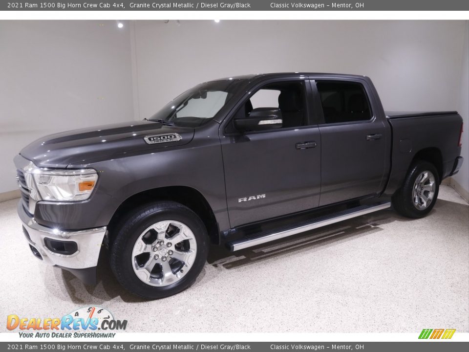 2021 Ram 1500 Big Horn Crew Cab 4x4 Granite Crystal Metallic / Diesel Gray/Black Photo #3