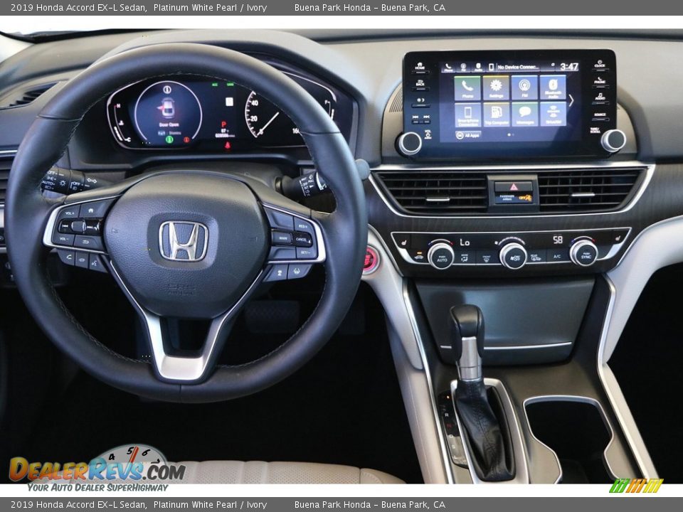 2019 Honda Accord EX-L Sedan Platinum White Pearl / Ivory Photo #17