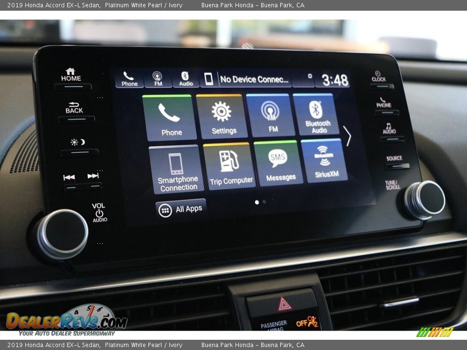 2019 Honda Accord EX-L Sedan Platinum White Pearl / Ivory Photo #21
