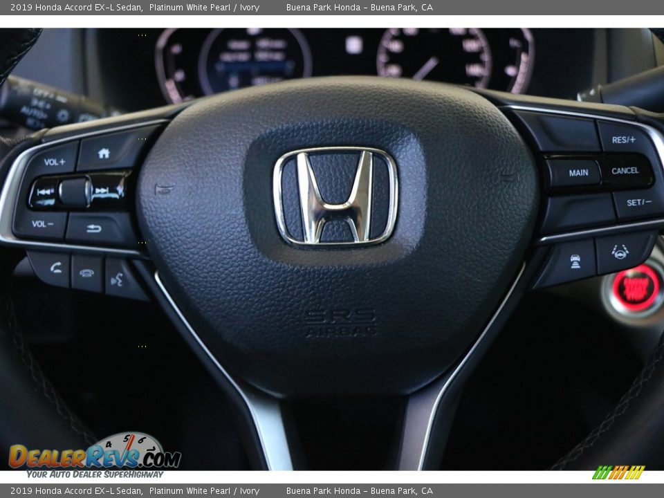 2019 Honda Accord EX-L Sedan Platinum White Pearl / Ivory Photo #27