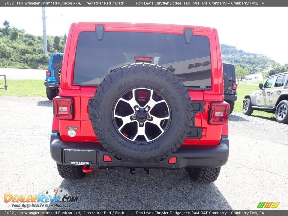 2022 Jeep Wrangler Unlimited Rubicon 4x4 Firecracker Red / Black Photo #4