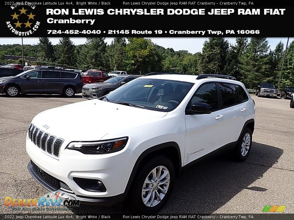 2022 Jeep Cherokee Latitude Lux 4x4 Bright White / Black Photo #1