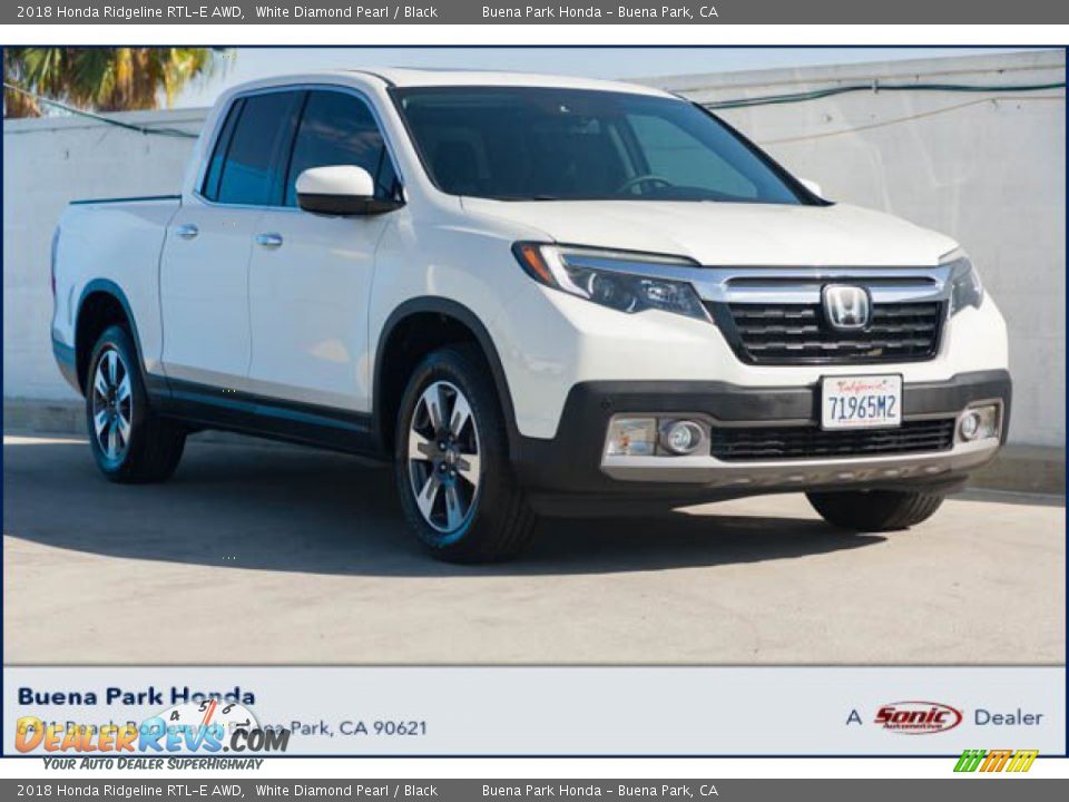 2018 Honda Ridgeline RTL-E AWD White Diamond Pearl / Black Photo #1