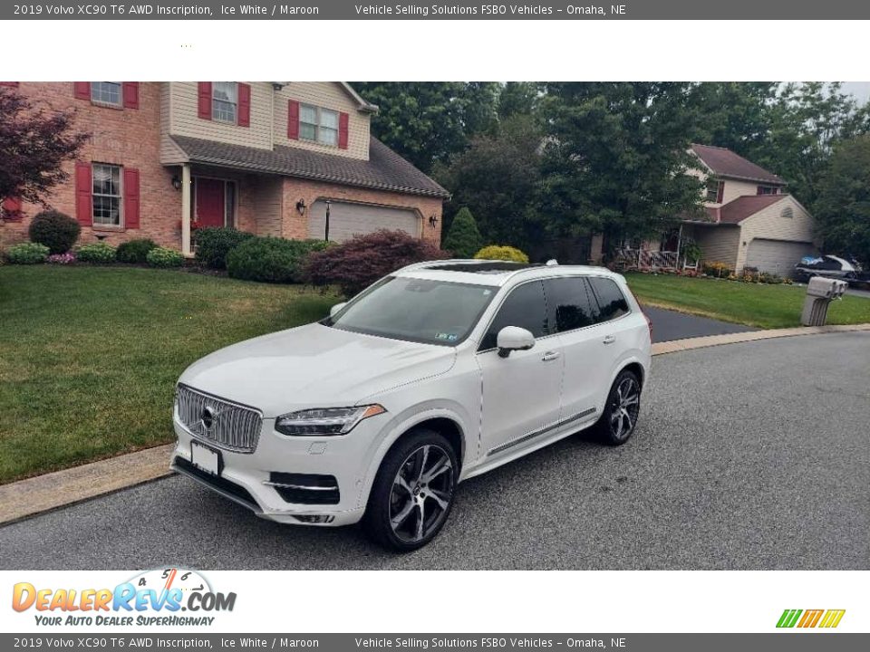 2019 Volvo XC90 T6 AWD Inscription Ice White / Maroon Photo #2