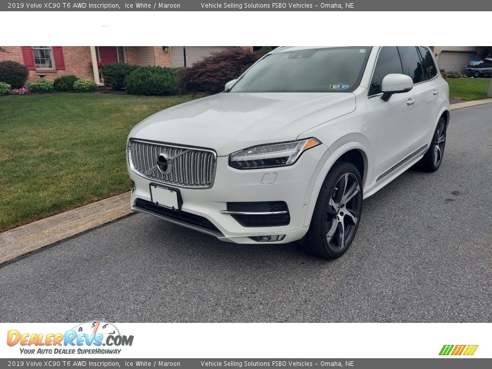 2019 Volvo XC90 T6 AWD Inscription Ice White / Maroon Photo #5