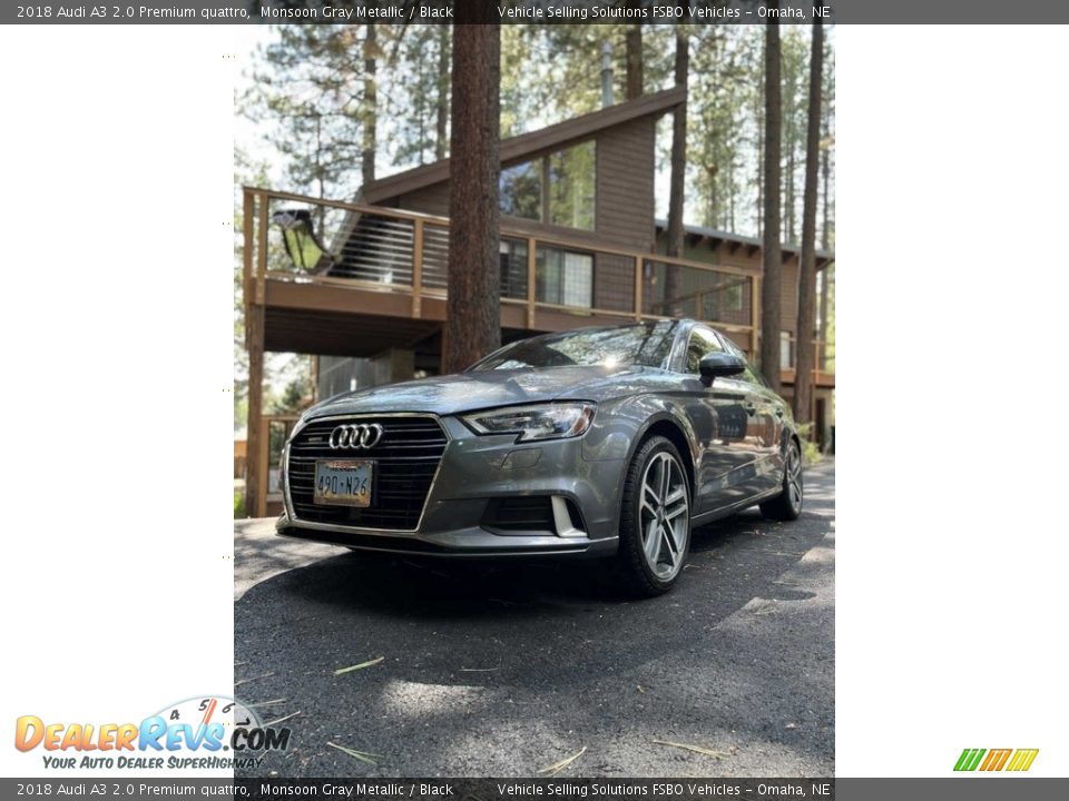 2018 Audi A3 2.0 Premium quattro Monsoon Gray Metallic / Black Photo #1