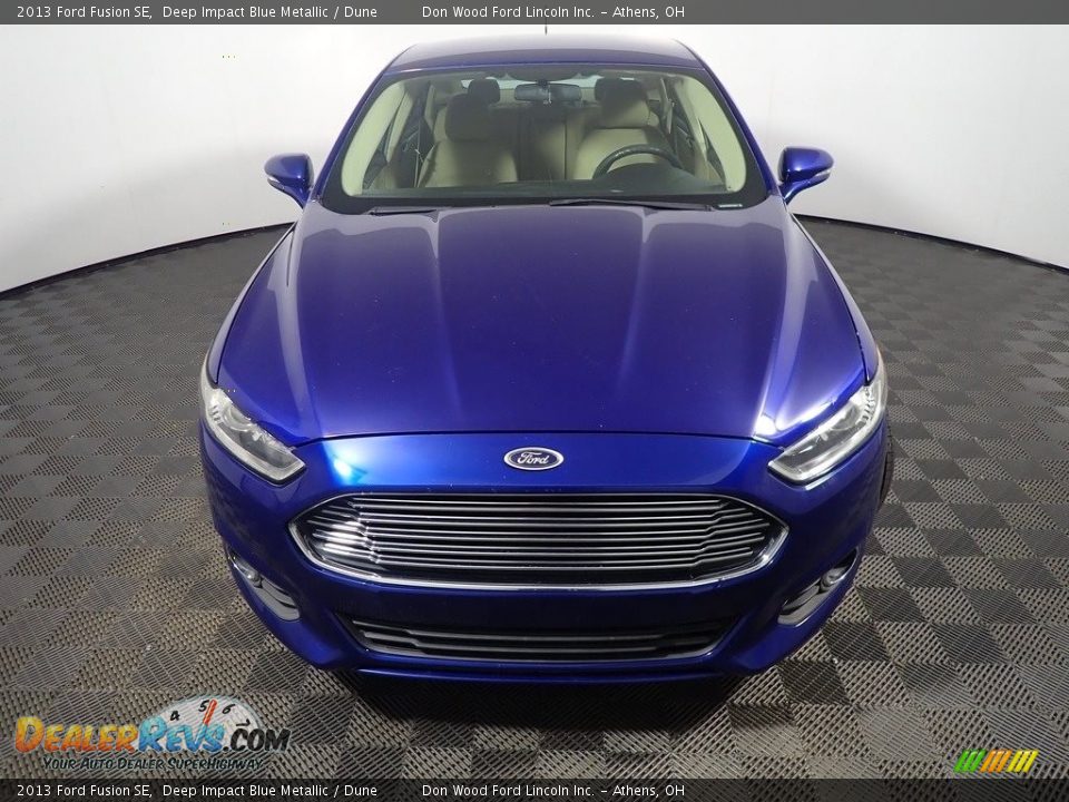 2013 Ford Fusion SE Deep Impact Blue Metallic / Dune Photo #4