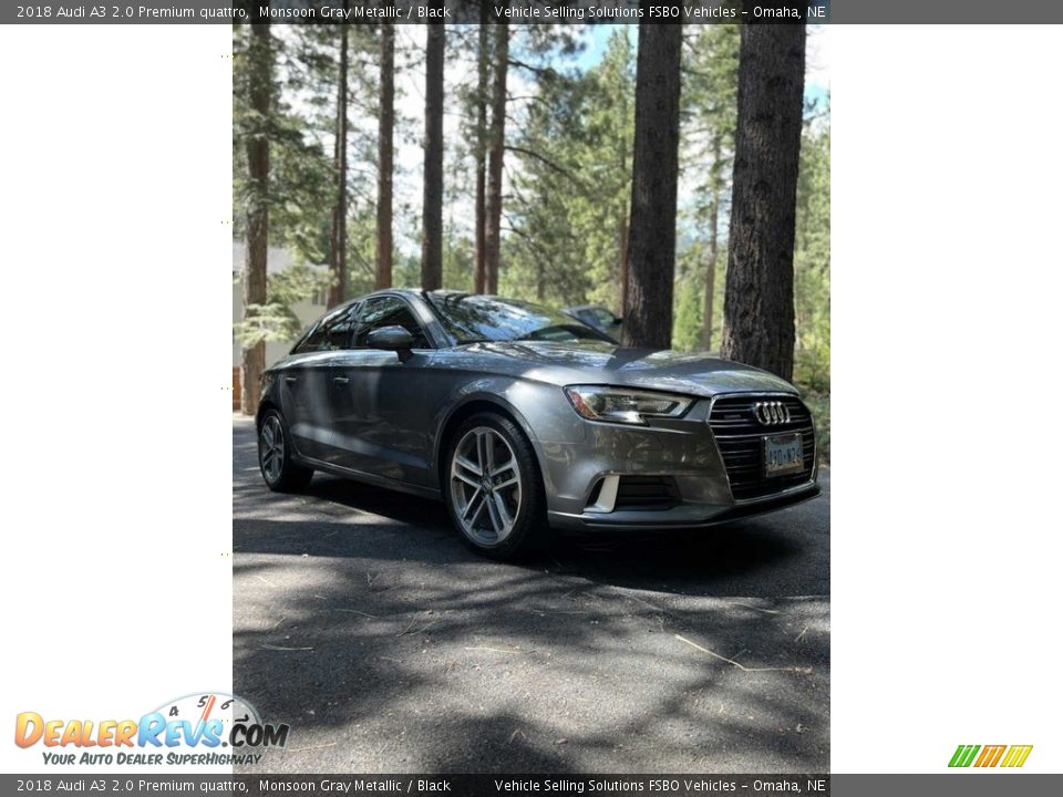 2018 Audi A3 2.0 Premium quattro Monsoon Gray Metallic / Black Photo #7