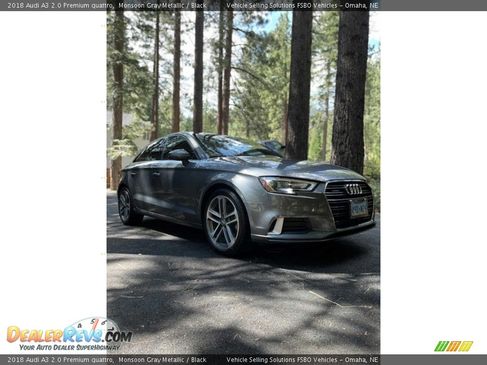 2018 Audi A3 2.0 Premium quattro Monsoon Gray Metallic / Black Photo #7