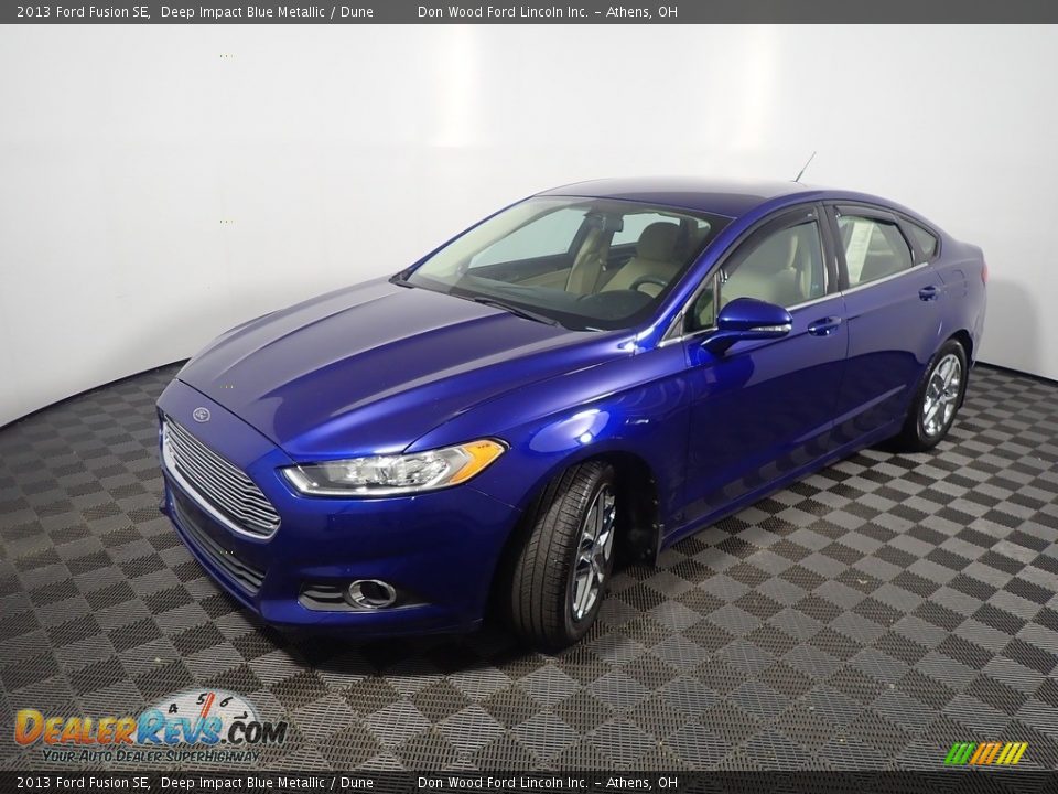 2013 Ford Fusion SE Deep Impact Blue Metallic / Dune Photo #8