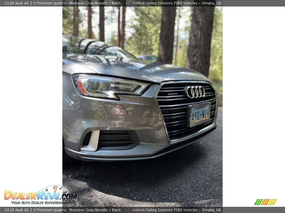 2018 Audi A3 2.0 Premium quattro Monsoon Gray Metallic / Black Photo #15