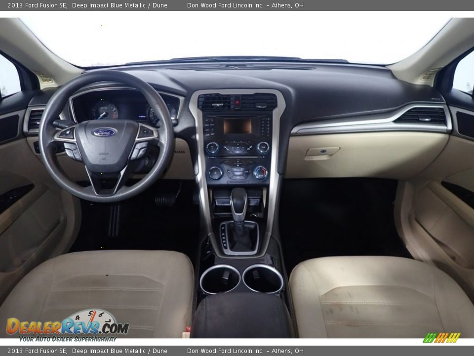 2013 Ford Fusion SE Deep Impact Blue Metallic / Dune Photo #24