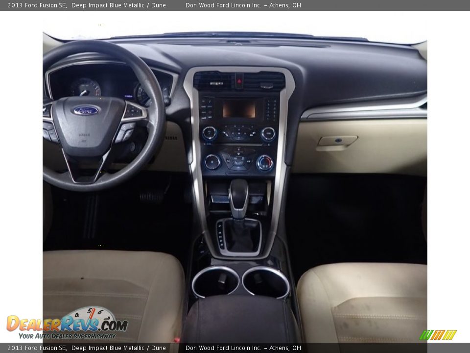 2013 Ford Fusion SE Deep Impact Blue Metallic / Dune Photo #25