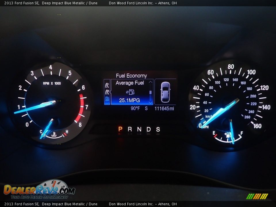 2013 Ford Fusion SE Deep Impact Blue Metallic / Dune Photo #28