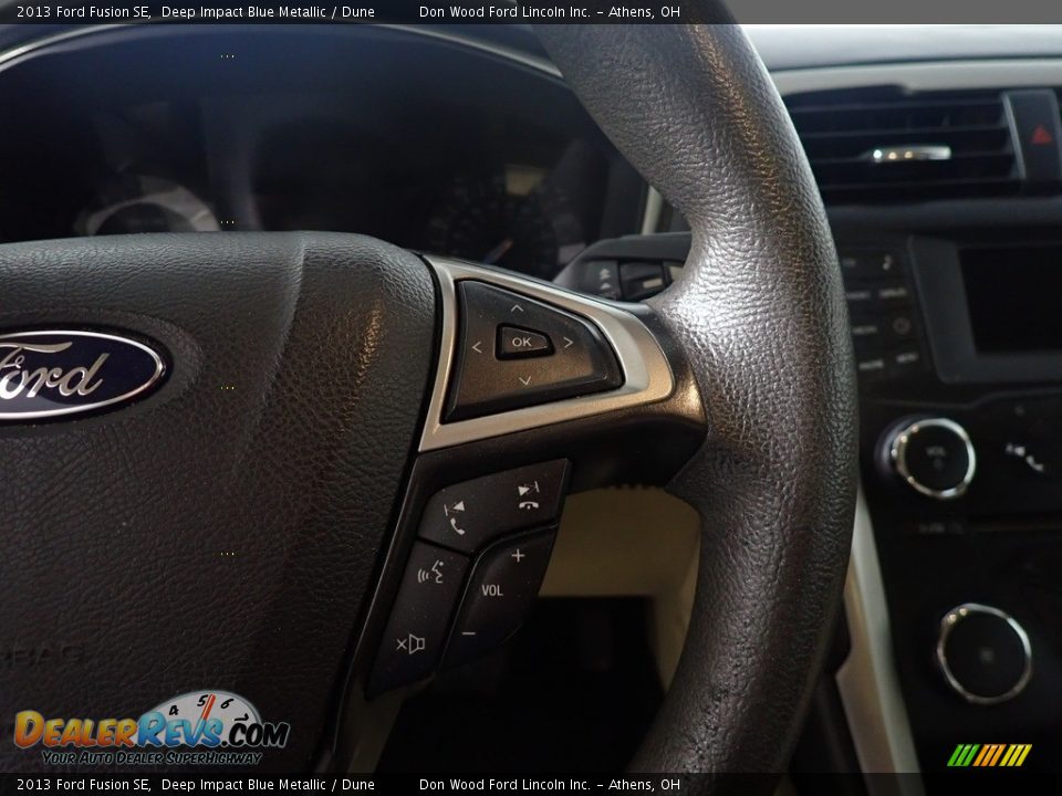 2013 Ford Fusion SE Deep Impact Blue Metallic / Dune Photo #30