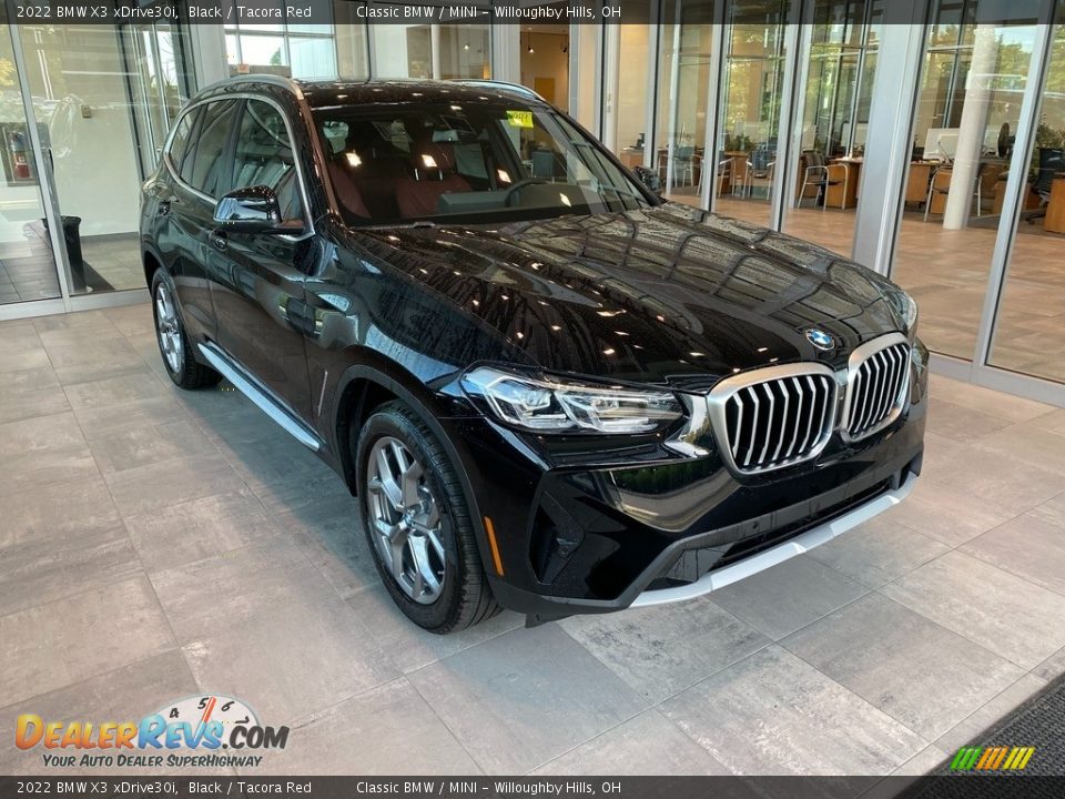 2022 BMW X3 xDrive30i Black / Tacora Red Photo #1