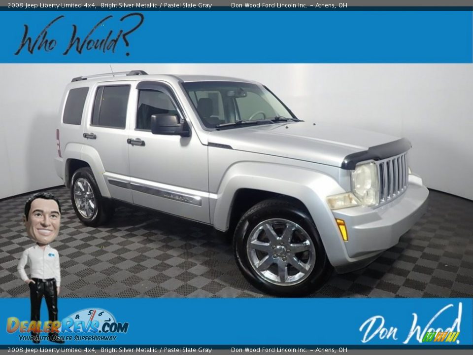 2008 Jeep Liberty Limited 4x4 Bright Silver Metallic / Pastel Slate Gray Photo #1