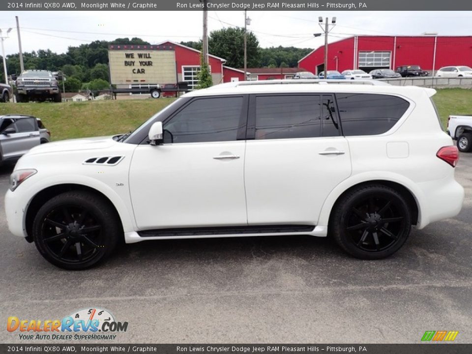 2014 Infiniti QX80 AWD Moonlight White / Graphite Photo #2