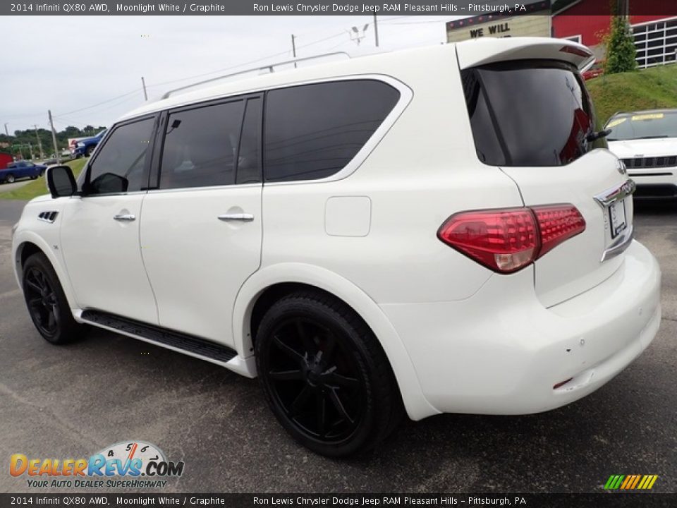 2014 Infiniti QX80 AWD Moonlight White / Graphite Photo #3