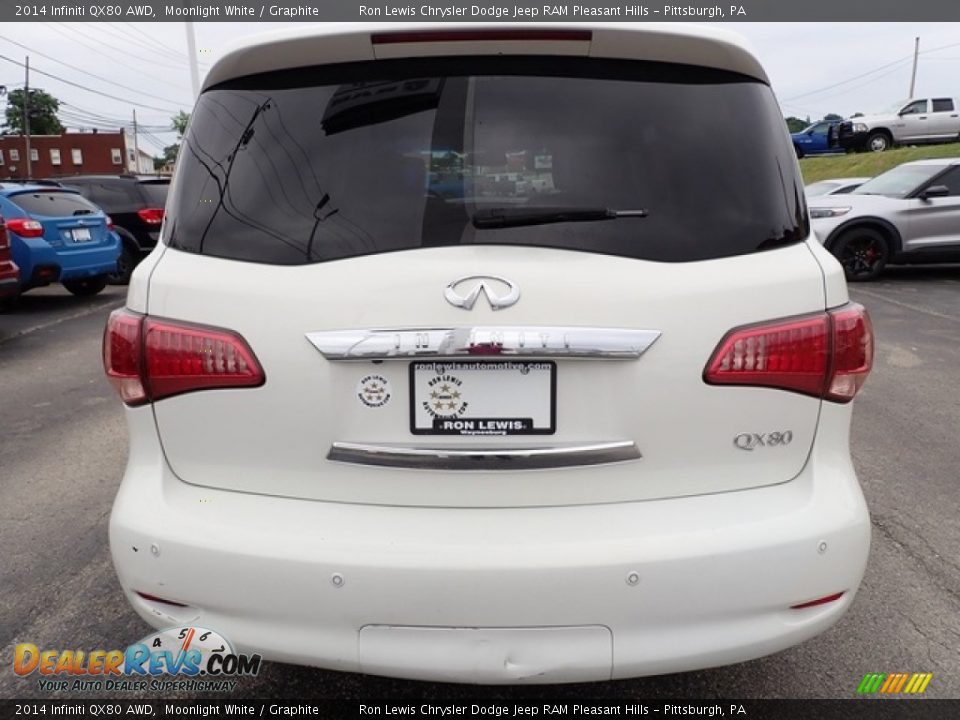 2014 Infiniti QX80 AWD Moonlight White / Graphite Photo #4