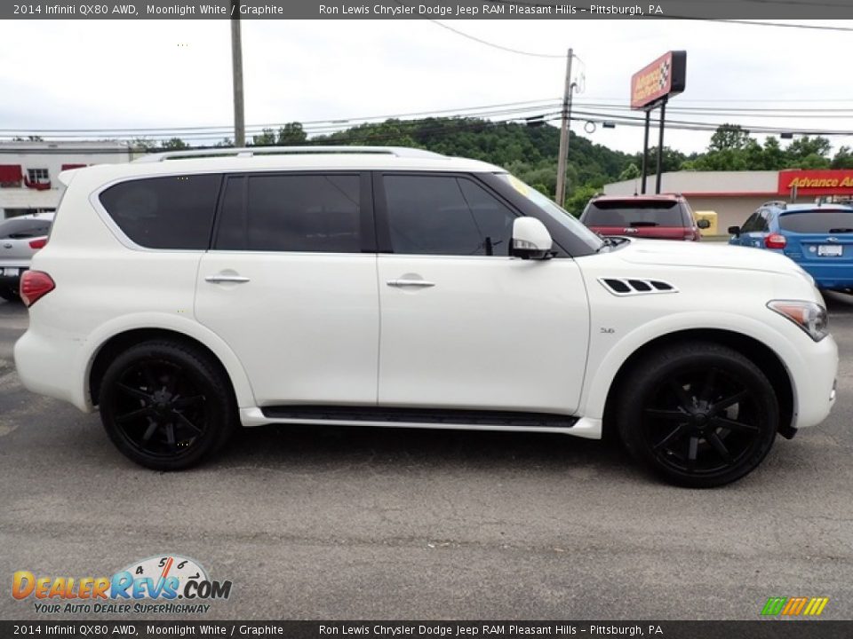 2014 Infiniti QX80 AWD Moonlight White / Graphite Photo #7