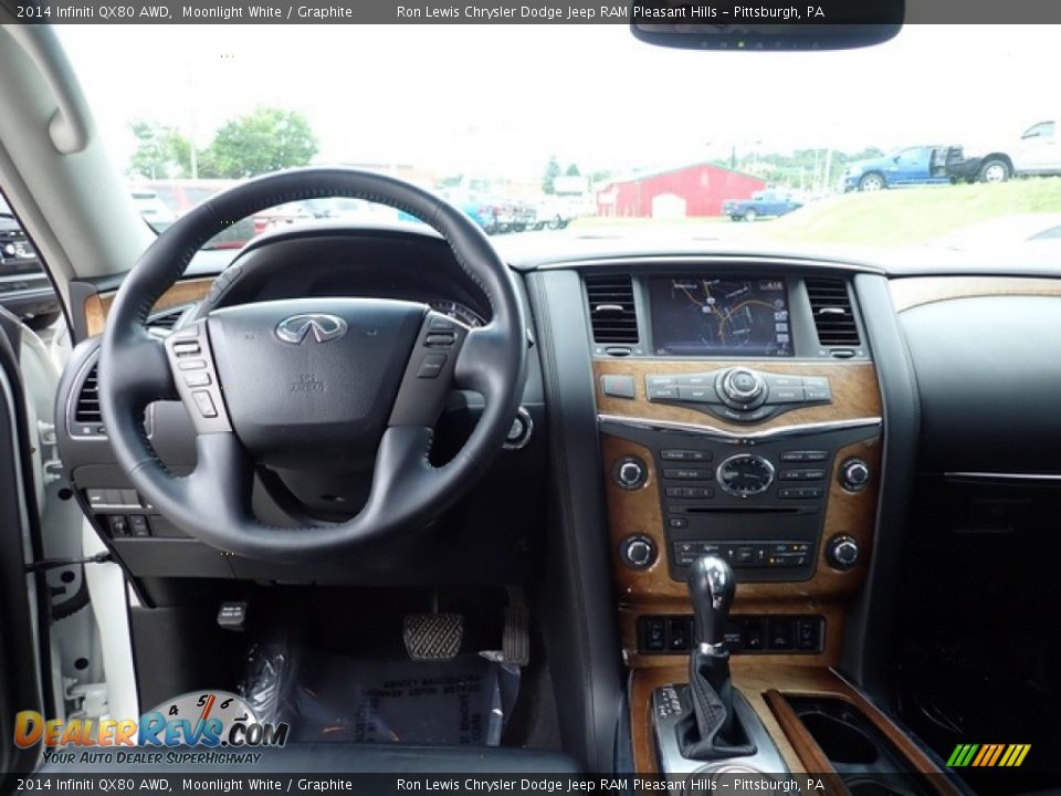 2014 Infiniti QX80 AWD Moonlight White / Graphite Photo #14