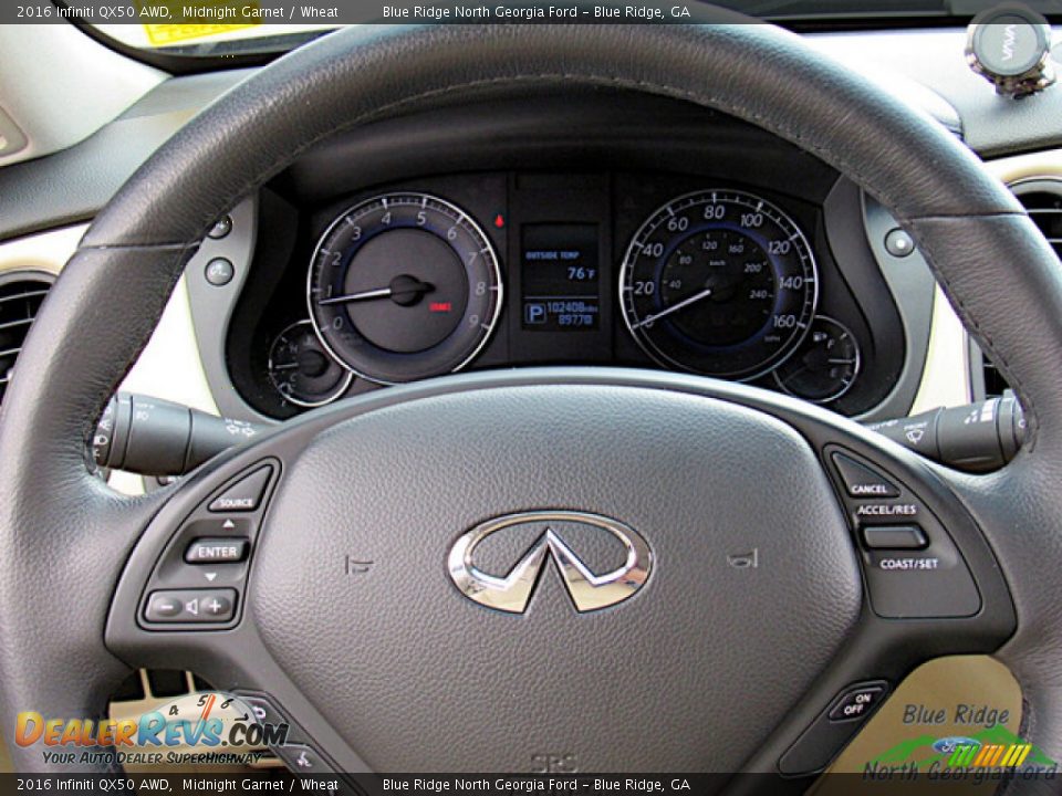 2016 Infiniti QX50 AWD Midnight Garnet / Wheat Photo #17