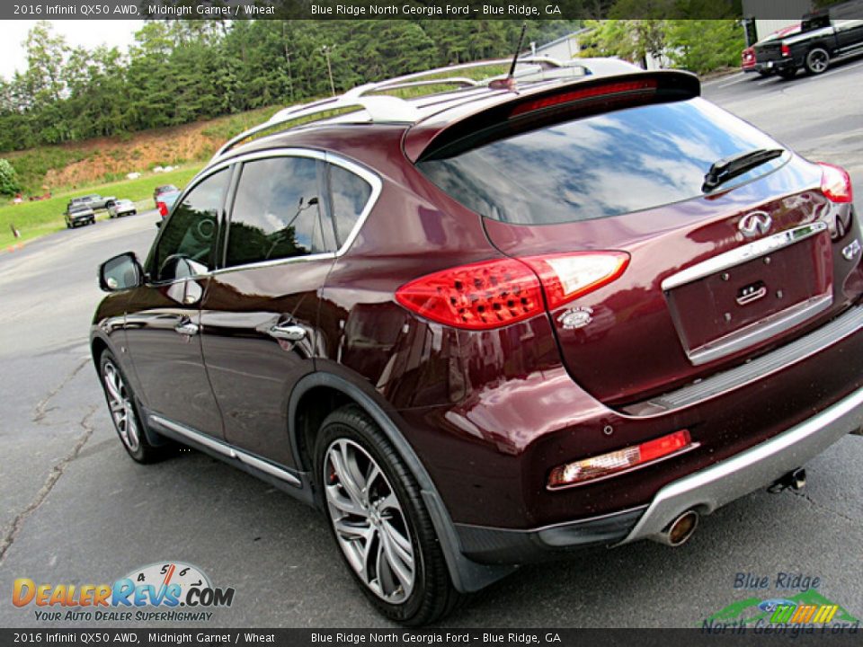 2016 Infiniti QX50 AWD Midnight Garnet / Wheat Photo #28