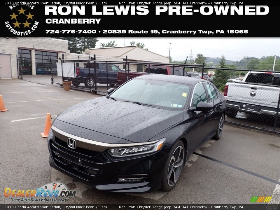 2018 Honda Accord Sport Sedan Crystal Black Pearl / Black Photo #1