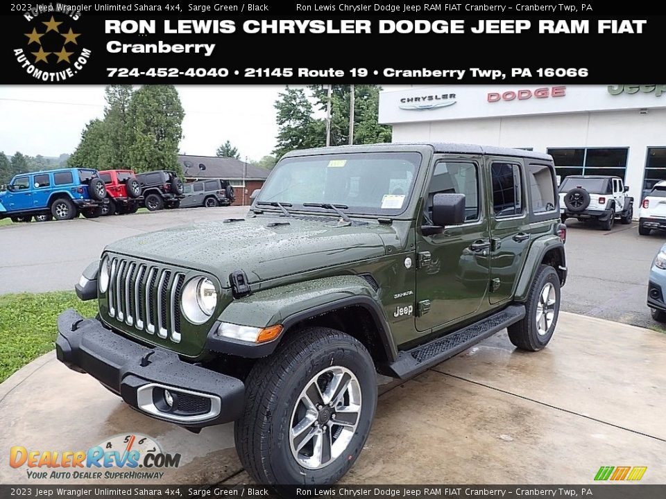 2023 Jeep Wrangler Unlimited Sahara 4x4 Sarge Green / Black Photo #1