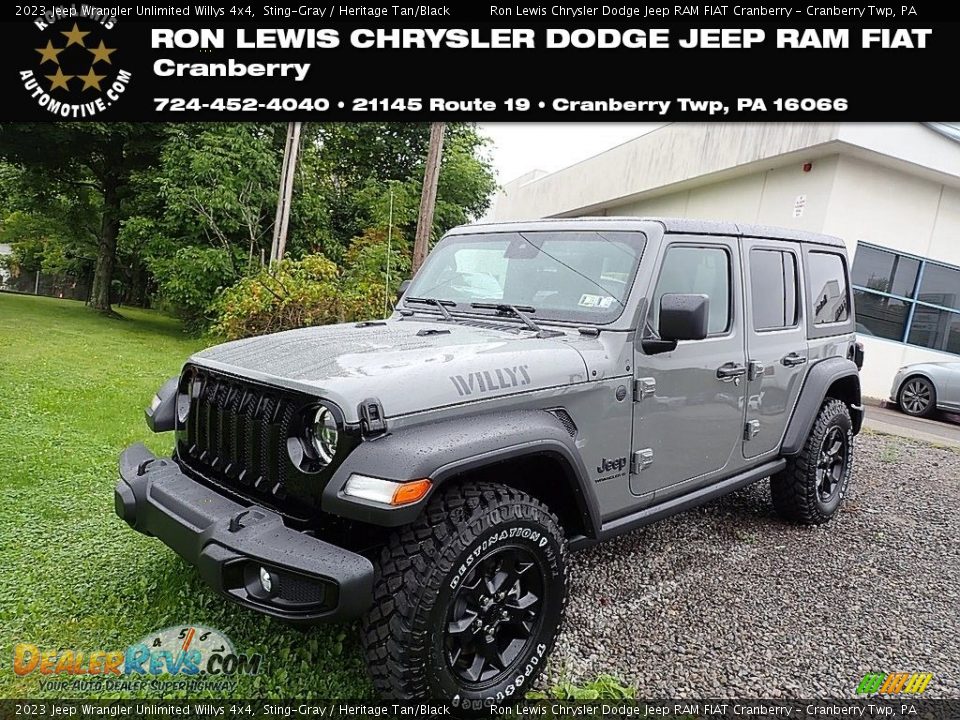2023 Jeep Wrangler Unlimited Willys 4x4 Sting-Gray / Heritage Tan/Black Photo #1