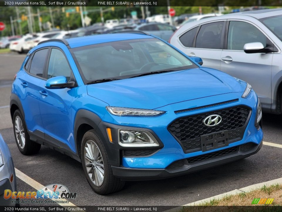 2020 Hyundai Kona SEL Surf Blue / Gray/Black Photo #4