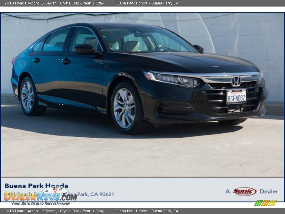 2018 Honda Accord LX Sedan Crystal Black Pearl / Gray Photo #1