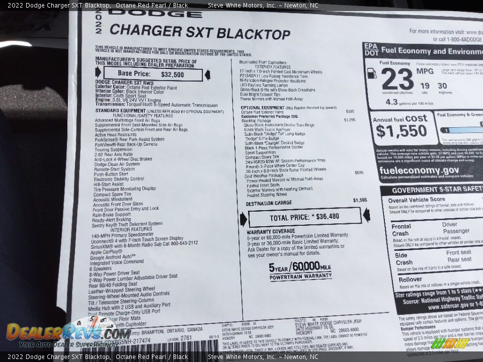 2022 Dodge Charger SXT Blacktop Octane Red Pearl / Black Photo #27