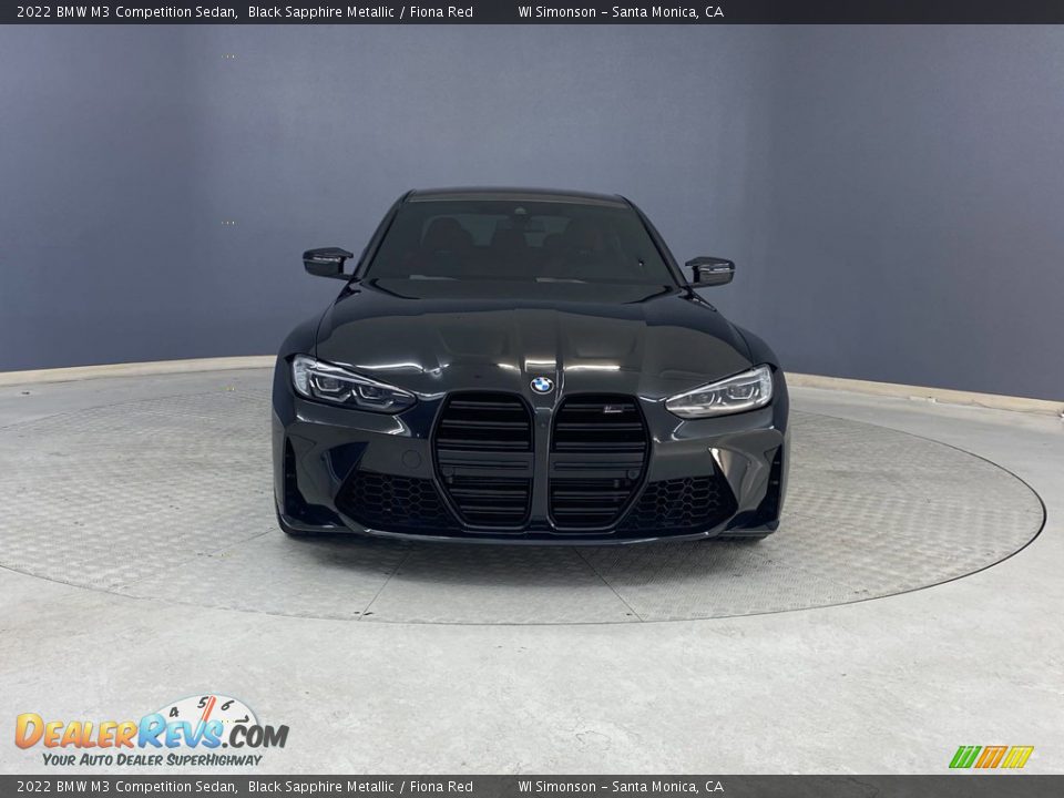 2022 BMW M3 Competition Sedan Black Sapphire Metallic / Fiona Red Photo #2