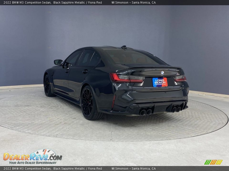 2022 BMW M3 Competition Sedan Black Sapphire Metallic / Fiona Red Photo #3