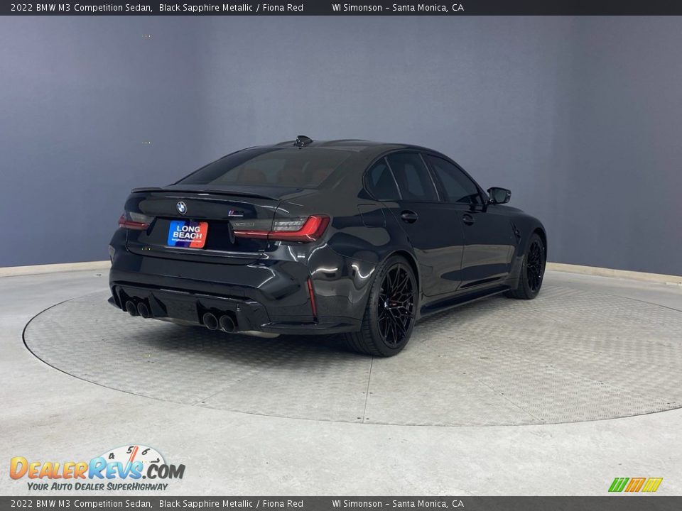 2022 BMW M3 Competition Sedan Black Sapphire Metallic / Fiona Red Photo #5