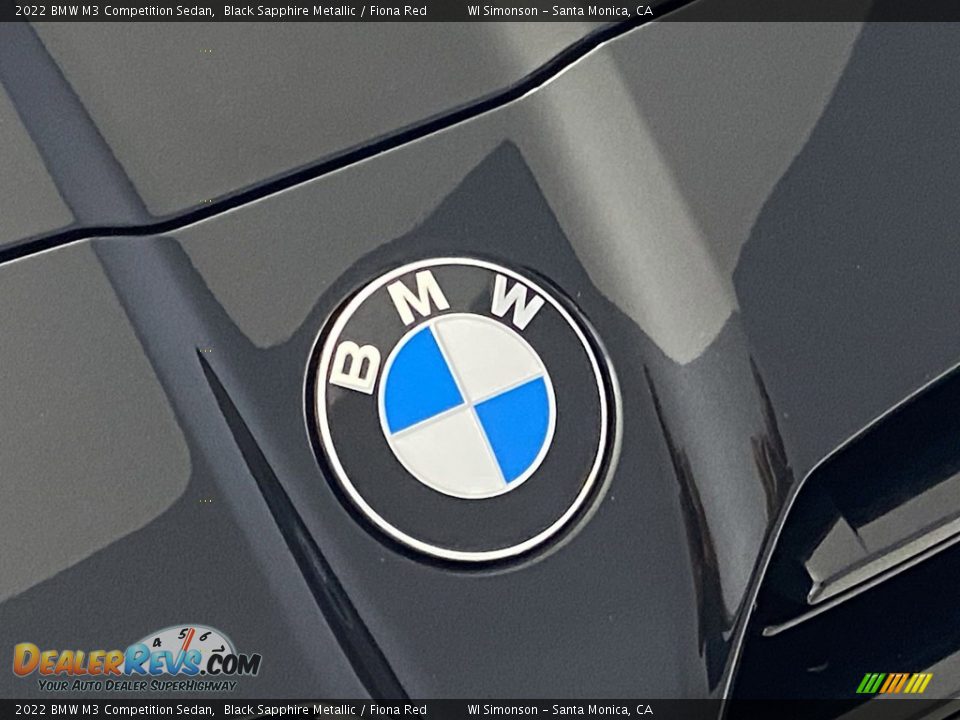2022 BMW M3 Competition Sedan Black Sapphire Metallic / Fiona Red Photo #7