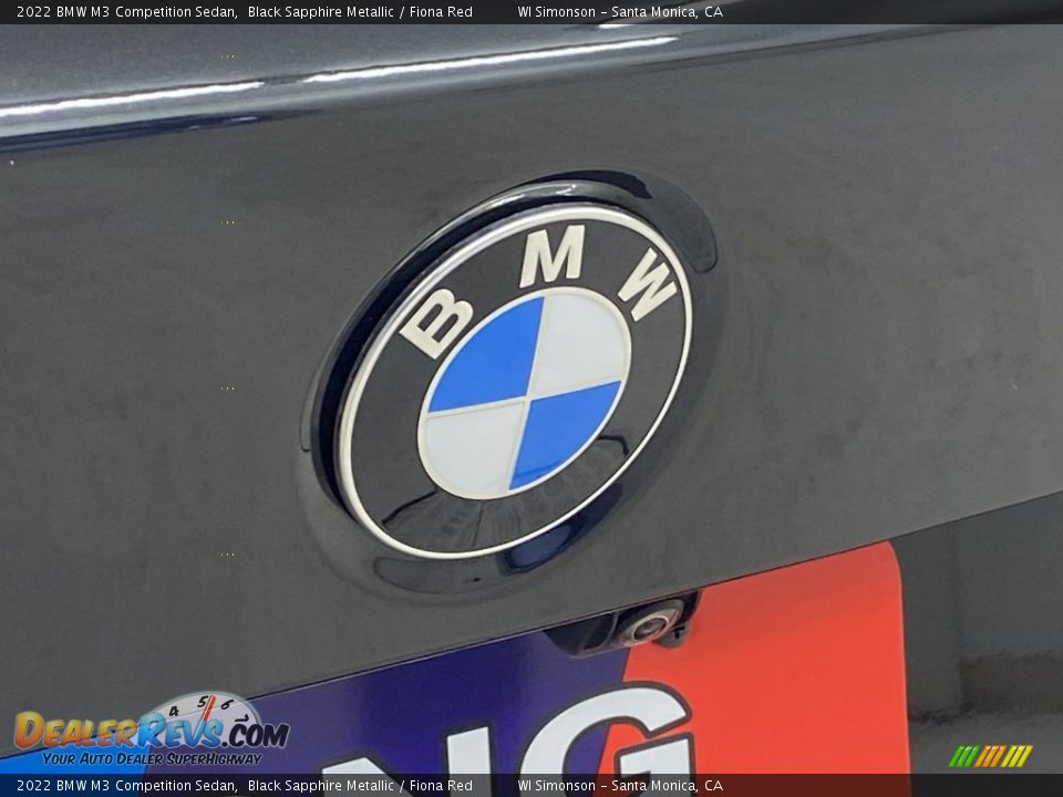 2022 BMW M3 Competition Sedan Black Sapphire Metallic / Fiona Red Photo #9