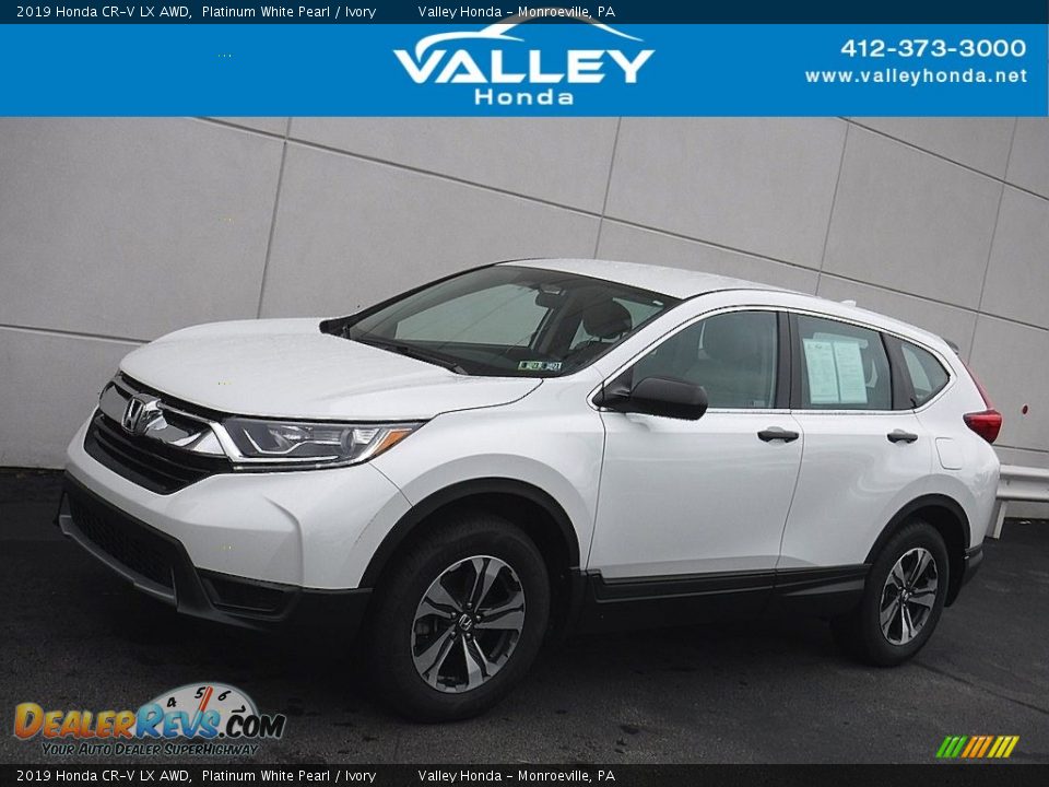 2019 Honda CR-V LX AWD Platinum White Pearl / Ivory Photo #1