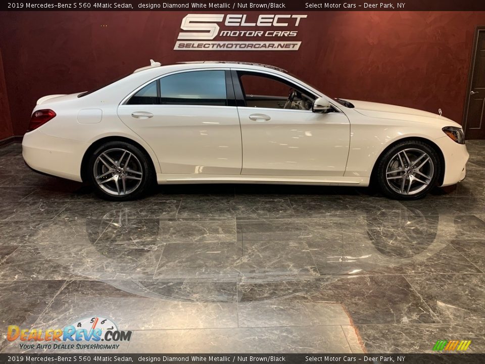 2019 Mercedes-Benz S 560 4Matic Sedan designo Diamond White Metallic / Nut Brown/Black Photo #3