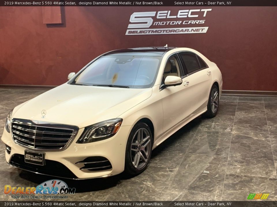 2019 Mercedes-Benz S 560 4Matic Sedan designo Diamond White Metallic / Nut Brown/Black Photo #4